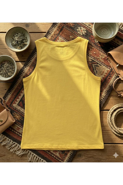 Etnik Desen Baskılı Kadın Omuzu Açık Kolsuz Askılı Tshirt