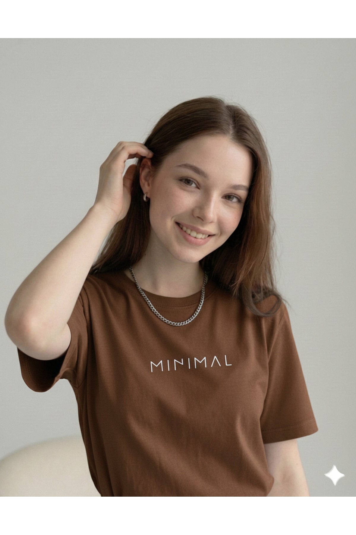 Minimal Kadın Pamuk Polyester Tshirt