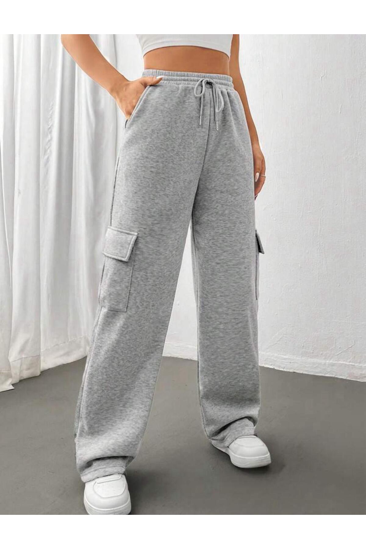 Kargo Cep Bol Bağcıklı Paçası Lastikli Zip Spor Eşofman Altı