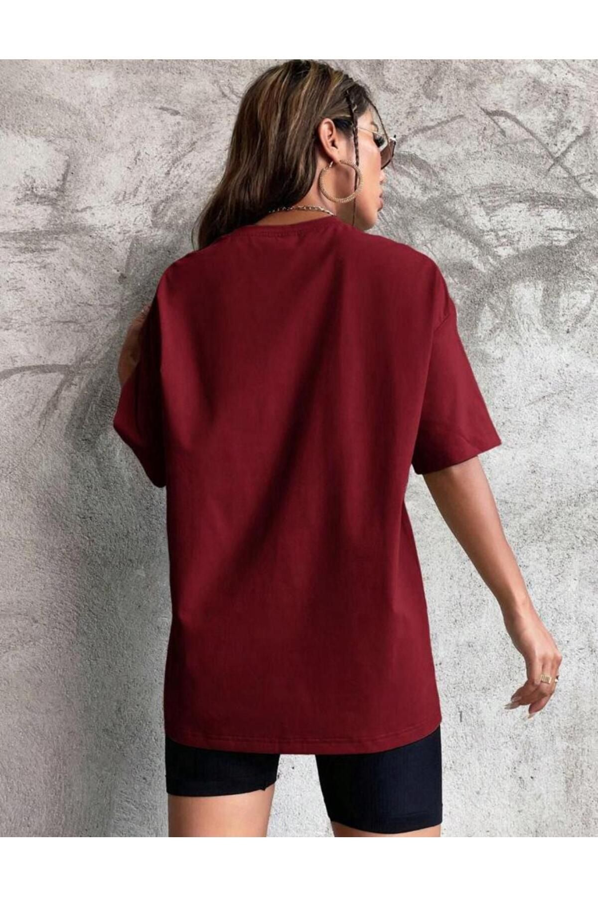 Çiçek Baskılı Unisex Oversize Tshirt