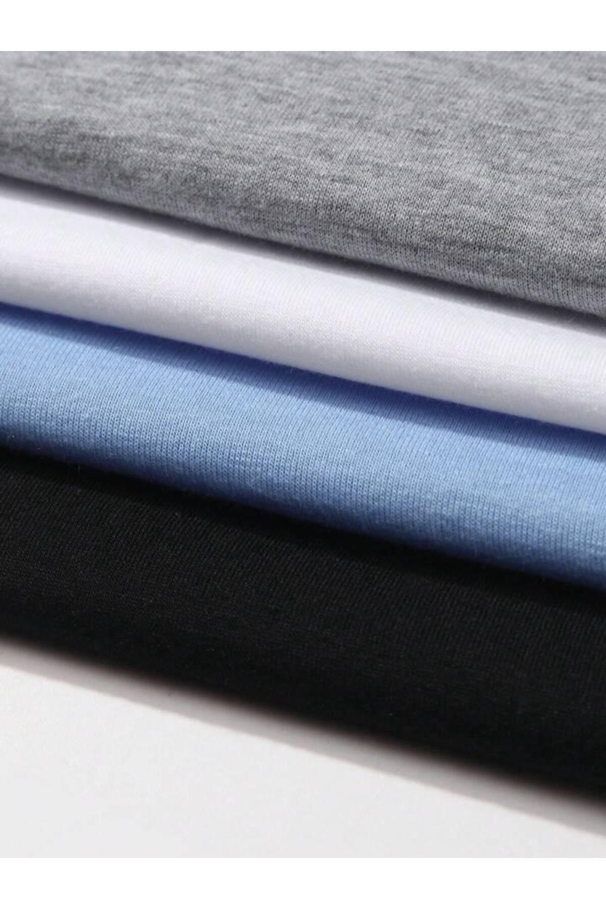 4 Adet Pamuklu Düz Oversize (Geniş Kalıp) T-SHİRT