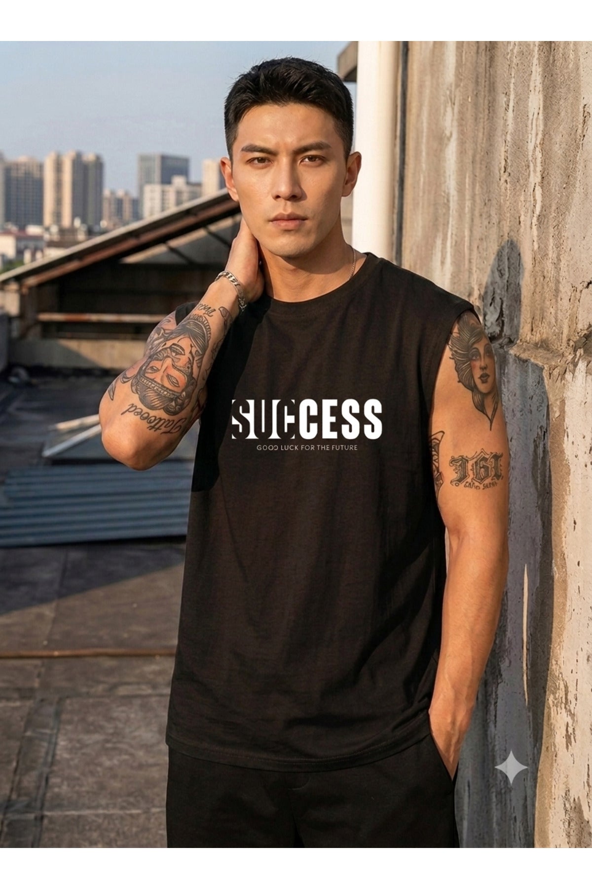 SUCCESS Erkek Sıfır Kol %100 Pamuk Penye