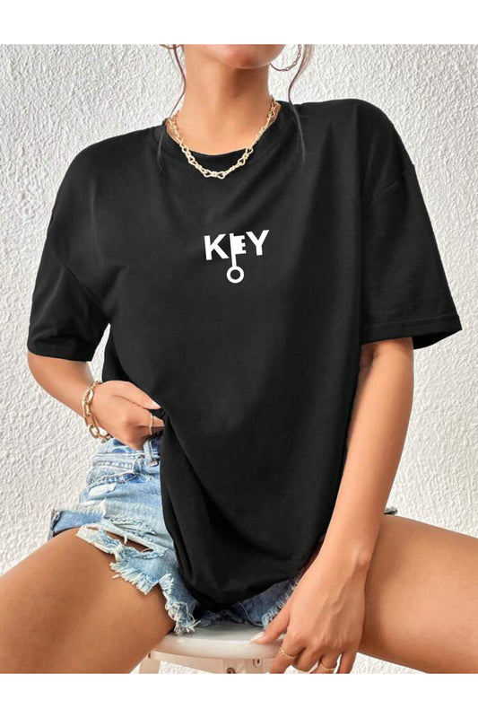 Key ( Anahtar ) Baskılı Pamuklu Tshirt
