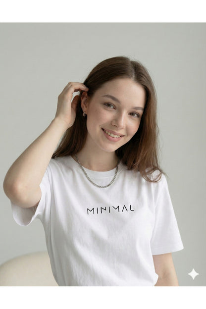 Minimal Kadın Pamuk Polyester Tshirt