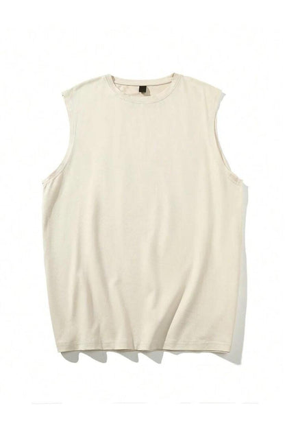 Erkek Sıfır Kol Baskısız Giyim Spor Giyim Oversize T-SHİRT