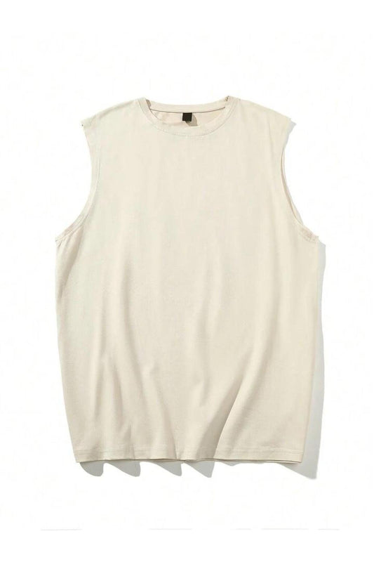Erkek Sıfır Kol Baskısız Giyim Spor Giyim Oversize T-SHİRT