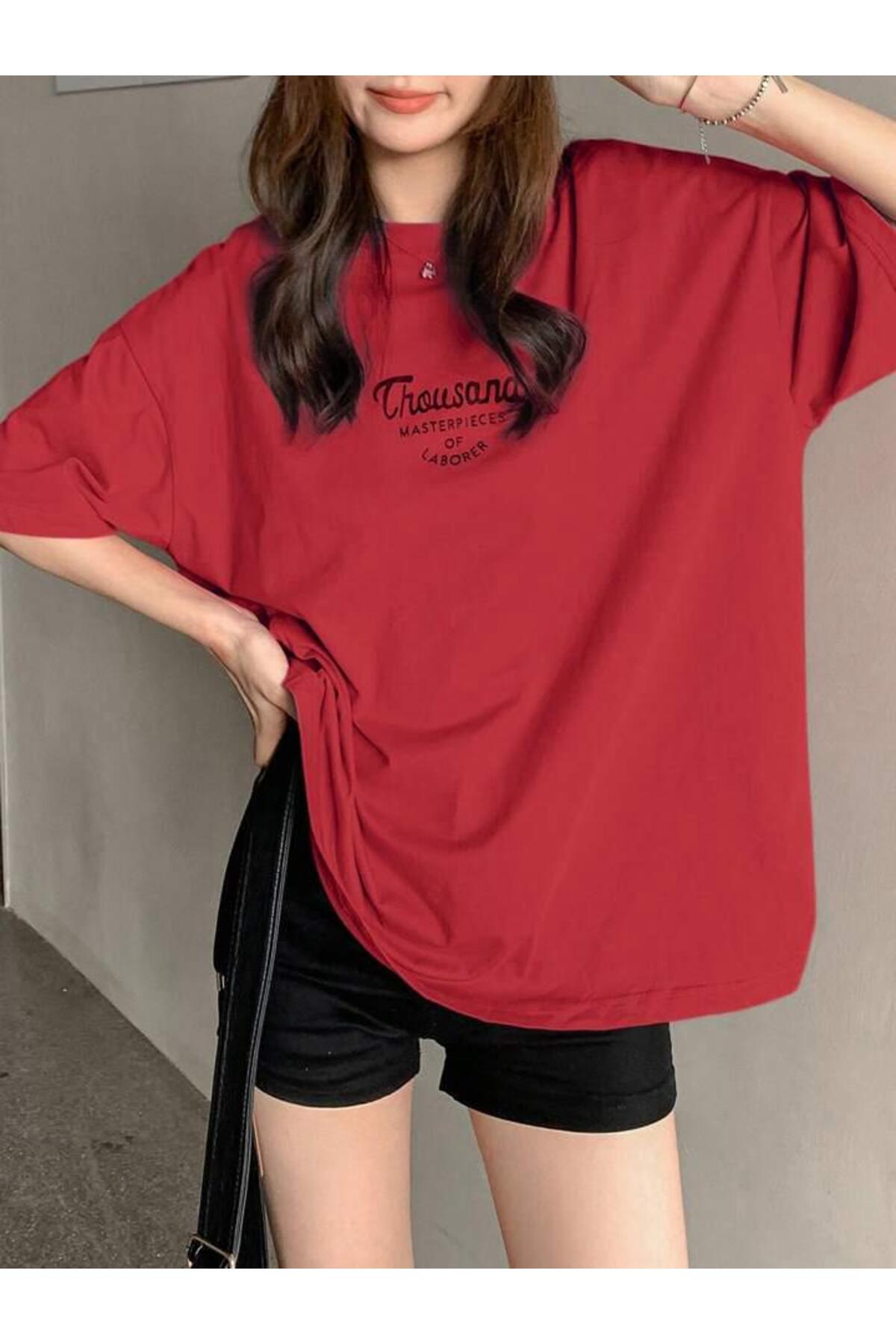 Thousand Baskılı Pamuklu Kısa Kol (Oversize) Tshirt