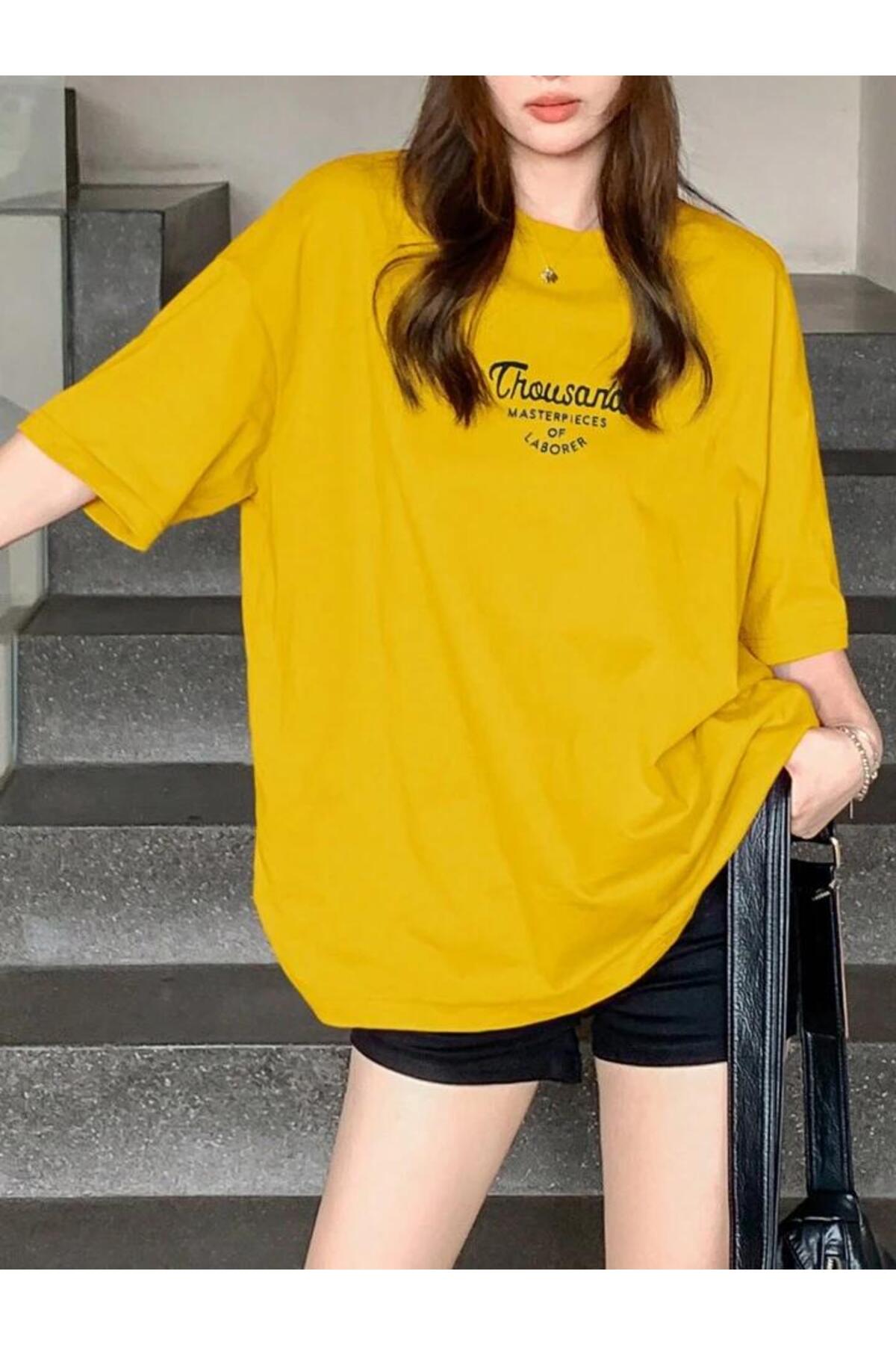 Thousand Baskılı Pamuklu Kısa Kol (Oversize) Tshirt