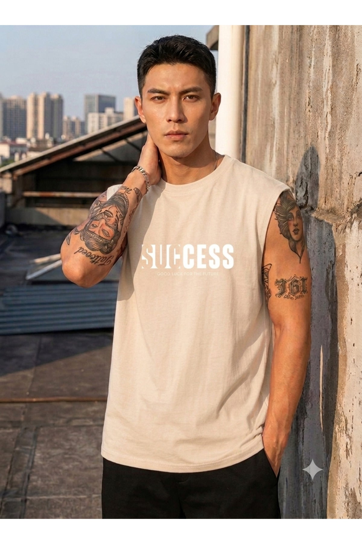 SUCCESS Erkek Sıfır Kol %100 Pamuk Penye