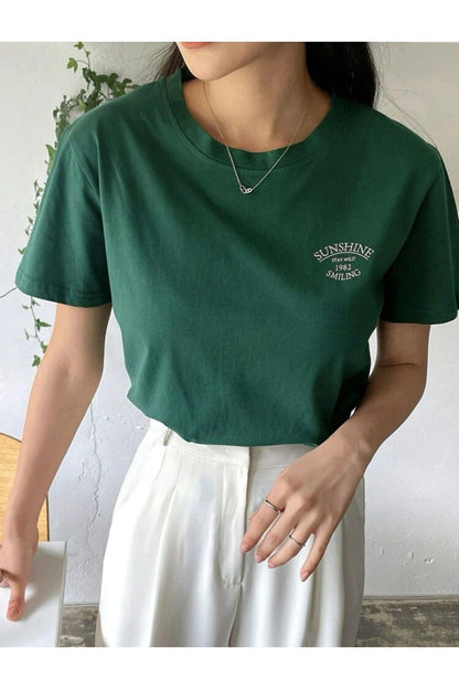 SUNSHINE Baskılı Oversize Tshirt