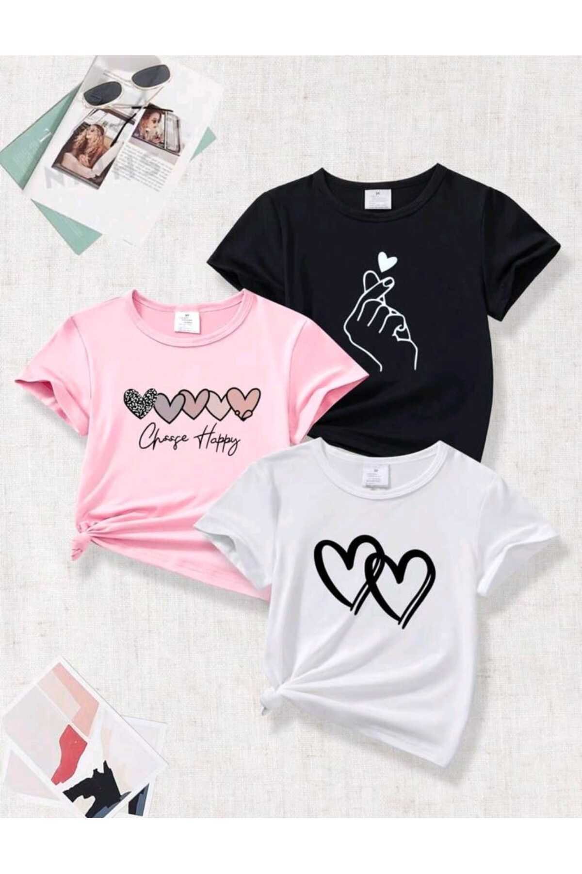 Çocuk Yazlık Baskılı 3 Adet PAKET Tshirt