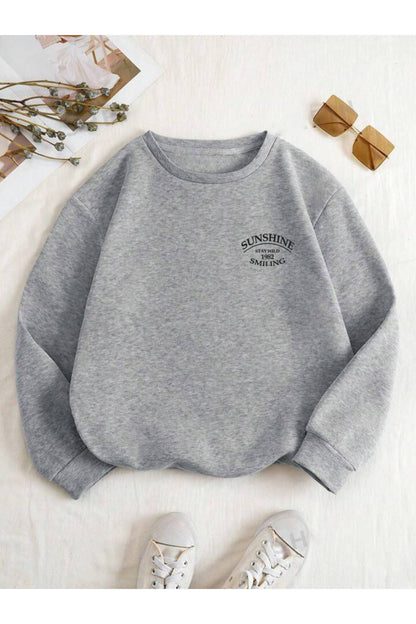 Sweatshirt Sunshine Baskılı Bisiklet Yaka