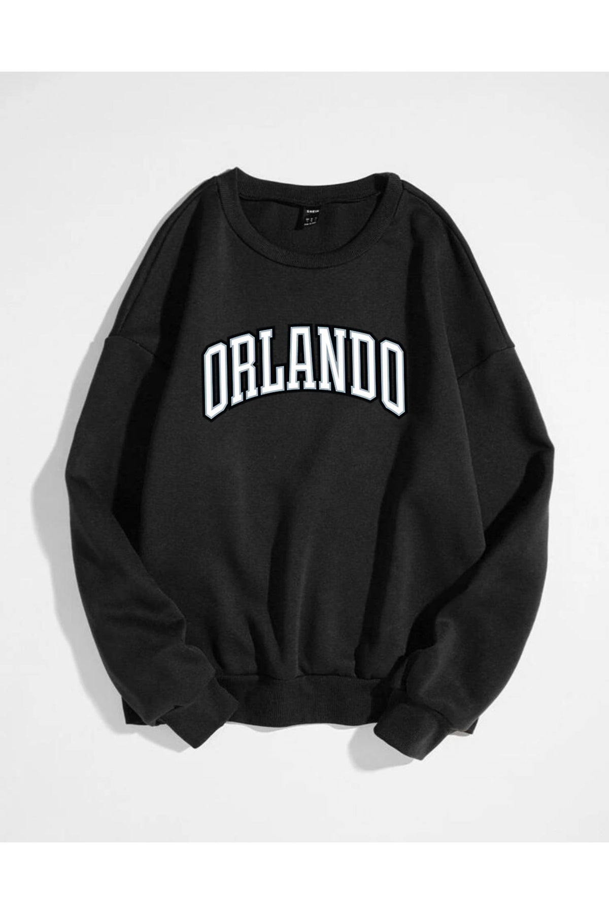 ORLANDO Baskılı Bisiklet Yaka Unisex Sweatshirt