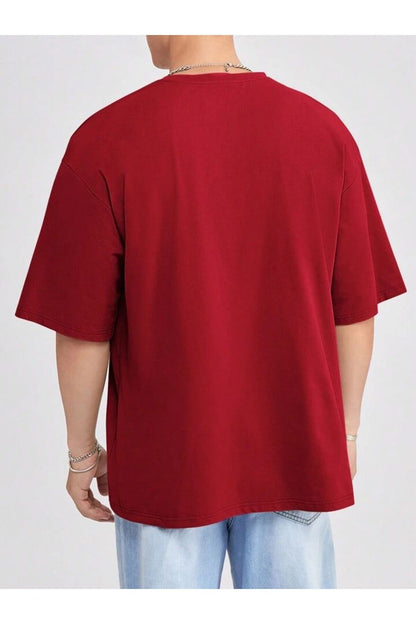 Erkek Giyim Rahat Kesim  Pamuklu Kısa Kol (Oversize) Tshirt