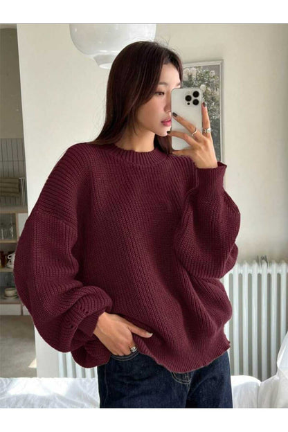 TRİKO Örme Oversize Bisiklet Yaka Kazak