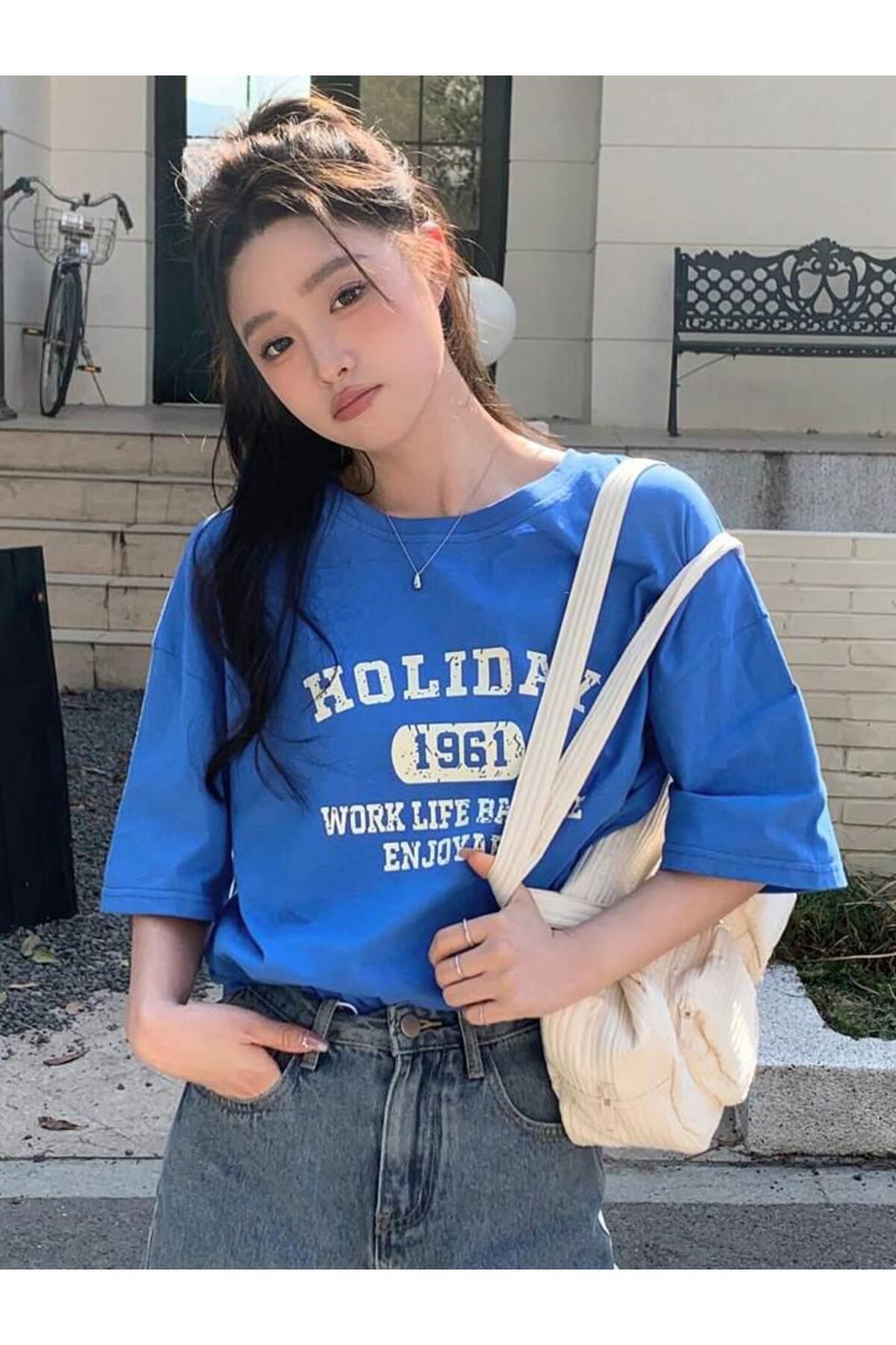 HOLIDAY 1961 Baskılı Pamuklu Kısa Kol (Oversize) Tshirt