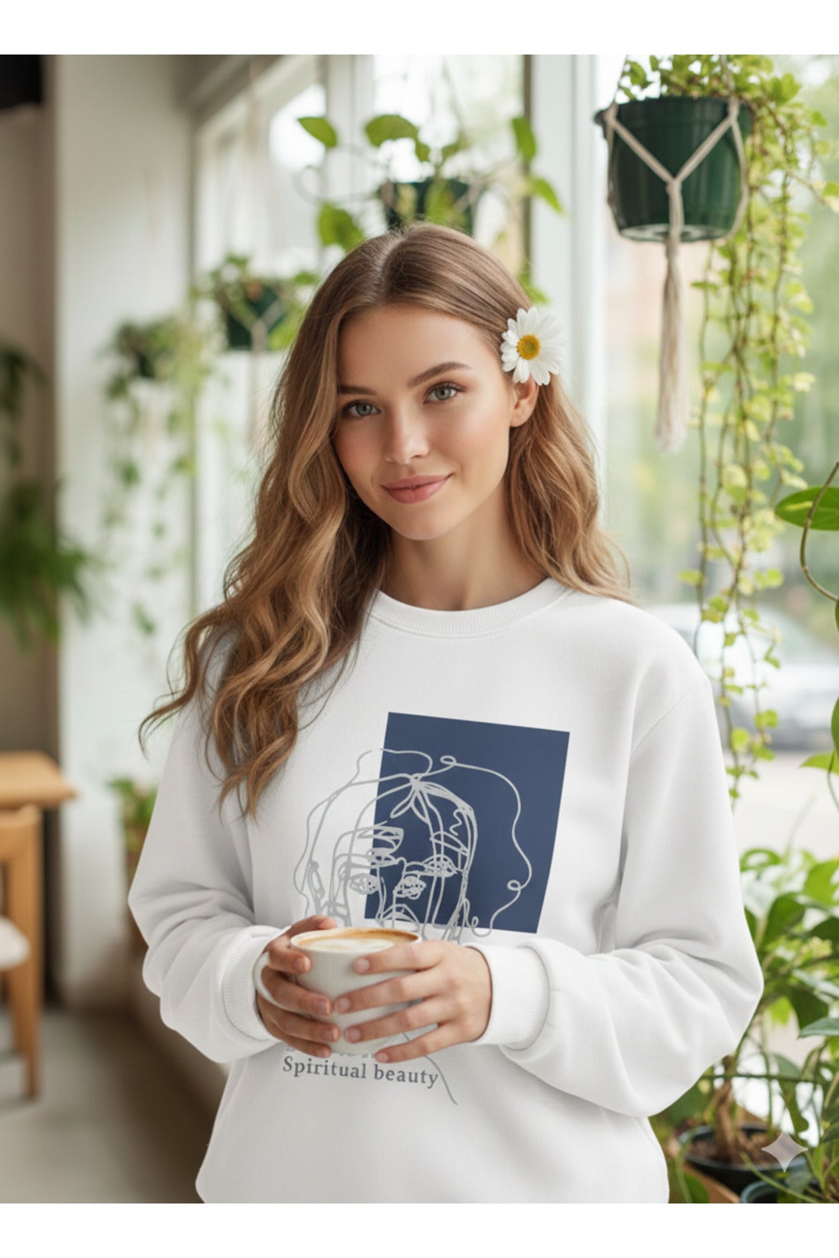 BEAUTY Baskılı Kadın Sweatshirt