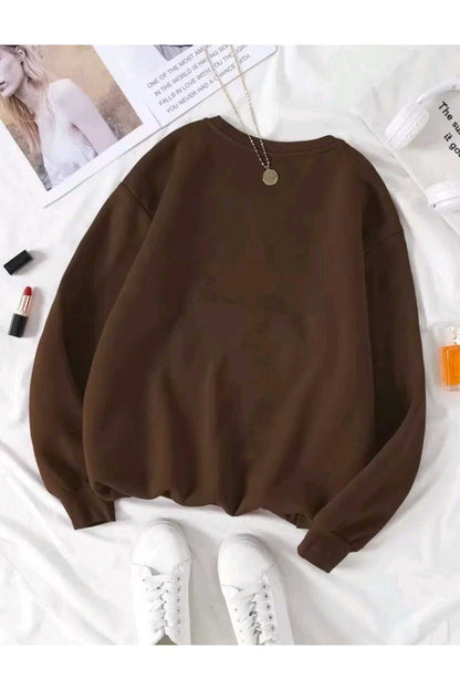 GRATITUDE OVERFLOW Baskılı Bisiklet Yaka Pamuklu Unisex Sweatshirt