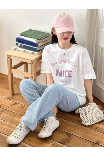 Become Better Nice Pamuklu Kısa Kol (Oversize) Tshirt