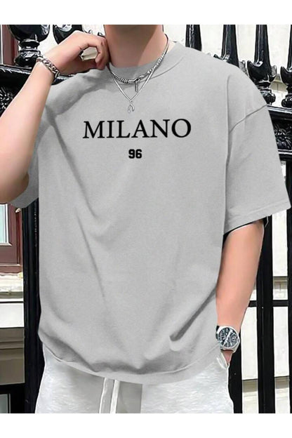 MILANO Baskılı Pamuklu Kısa Kol (Oversize) Tshirt