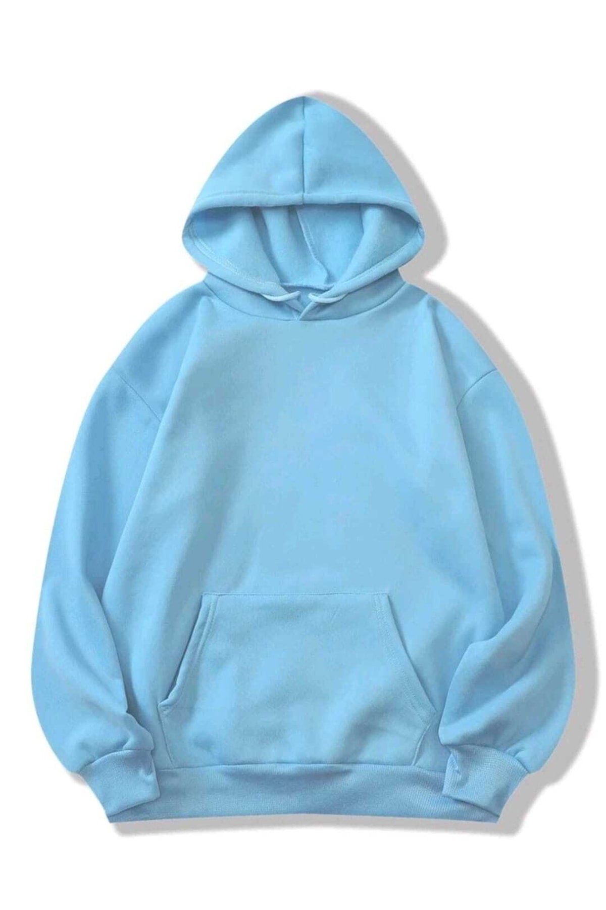 Unisex Düz Baskısız Pamuklu Hoodie Spor Sweatshirt