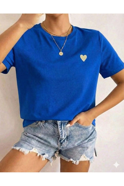 Kalp Baskılı Kadın Tshirt