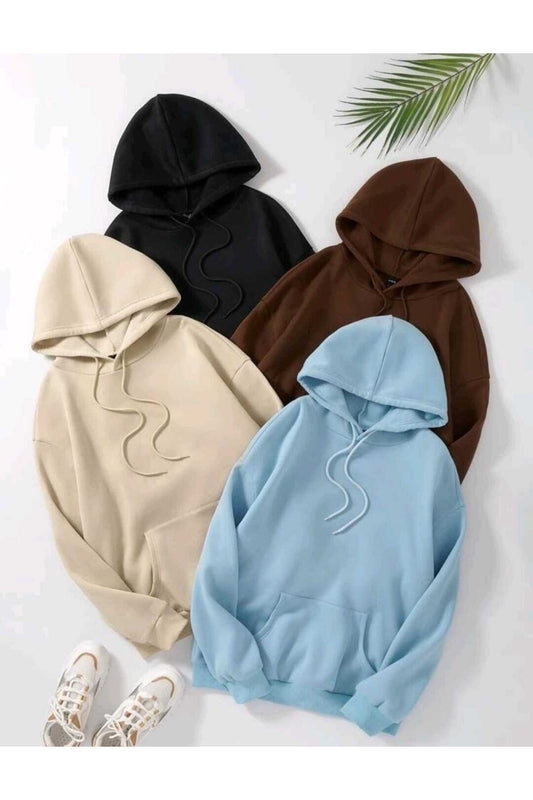 4'lü Paket Kapşonlu Oversize Pamuklu Spor Sweatshirt Hoodie