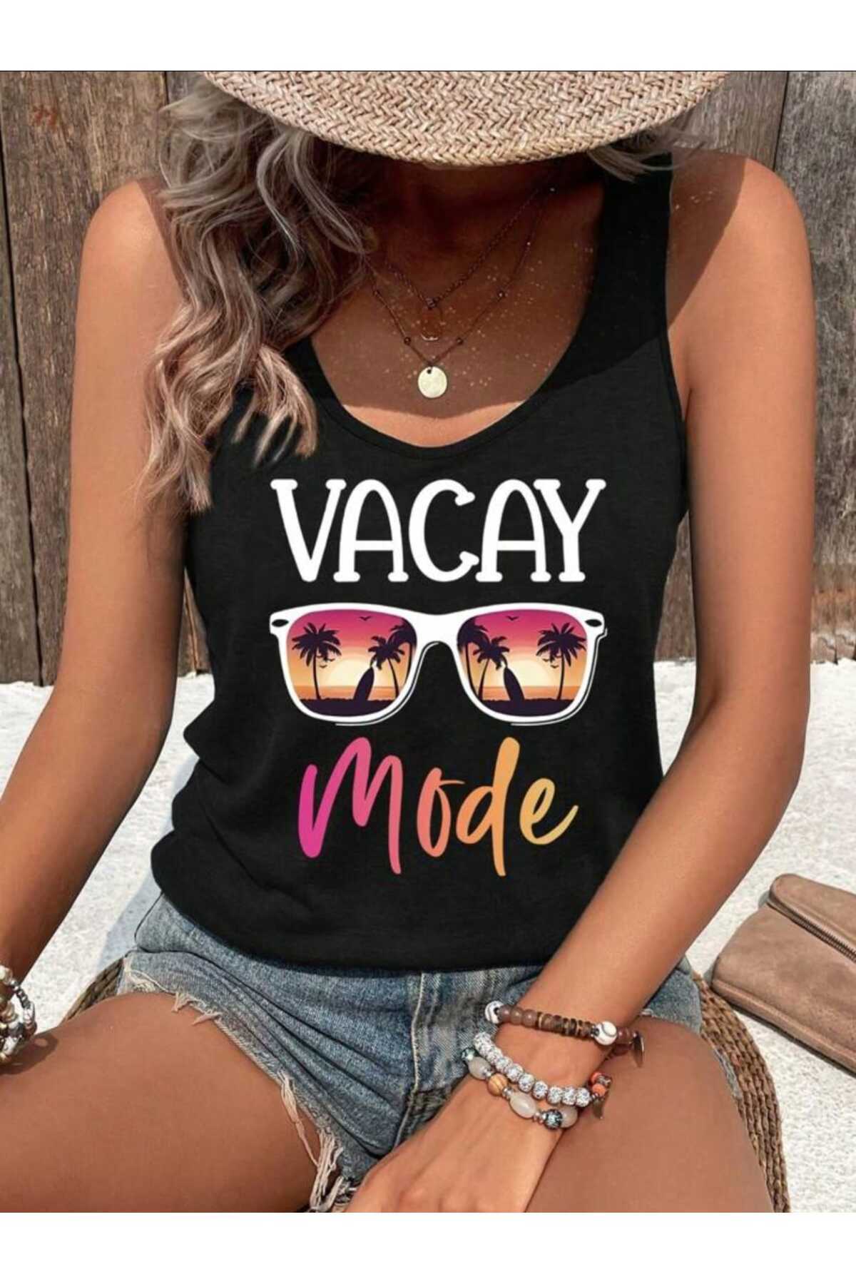 Omuzu Açık MİX Kadın Pamuklu Kolsuz Yazlık T-shirt Atlet