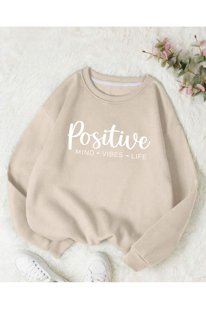 Positive Baskılı Bisiklet Yaka ( SOFT ) Sweatshirt
