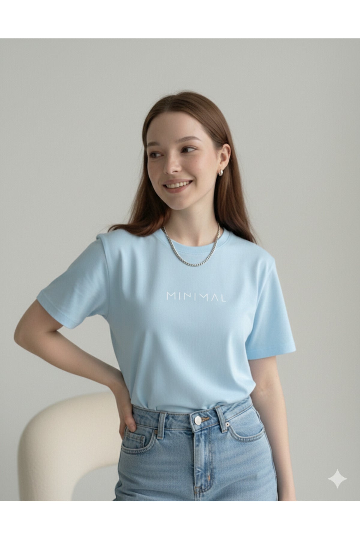 Minimal Kadın Pamuk Polyester Tshirt