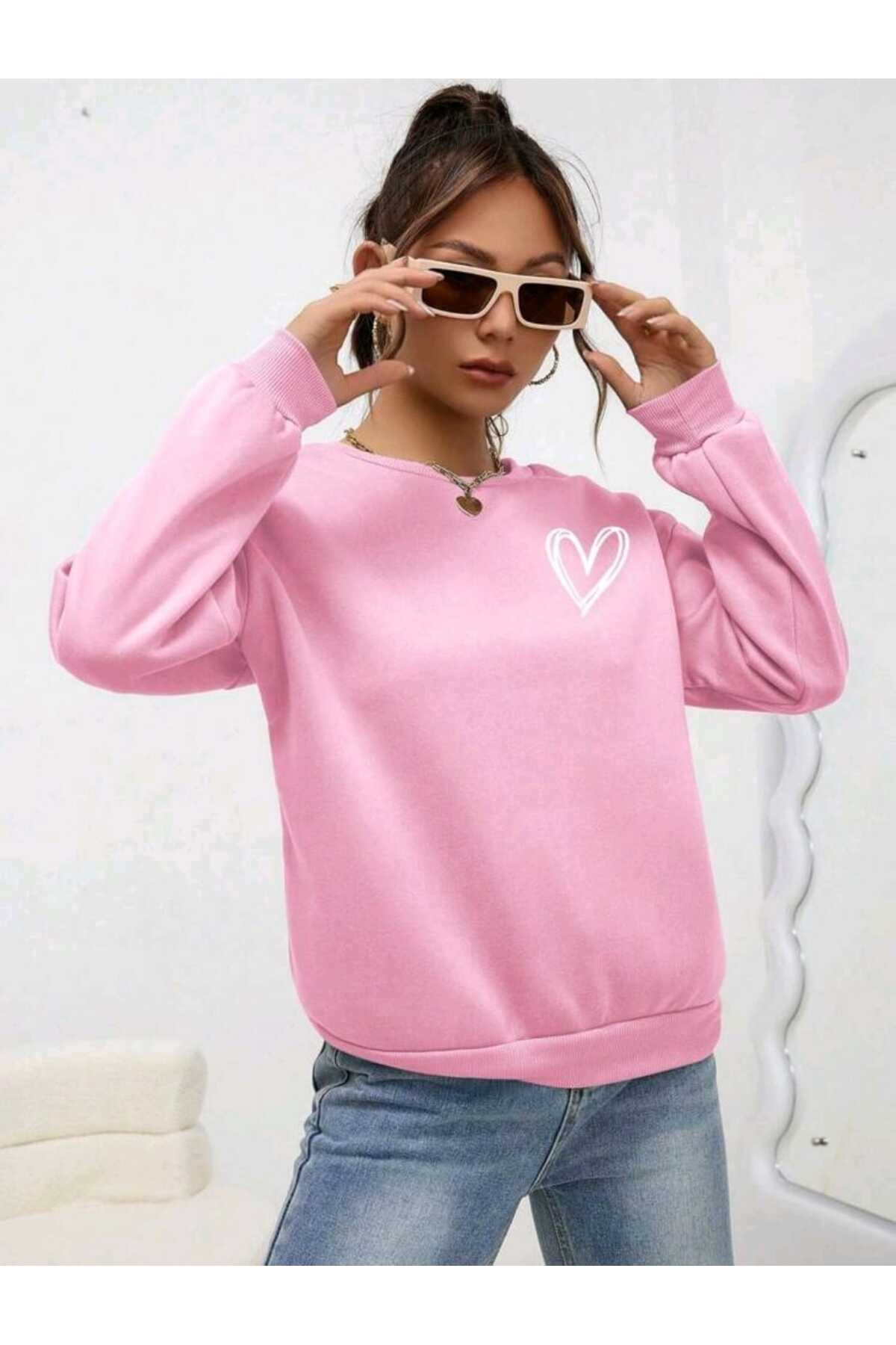 KALP Baskılı Bisiklet Yaka Sweatshirt ( SOFT ) Geniş Kalıp ( Oversize )