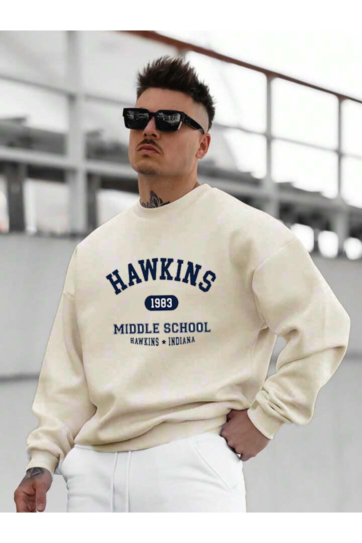 HAWKINS Oversize Bisiklet Yaka Sweatshirt