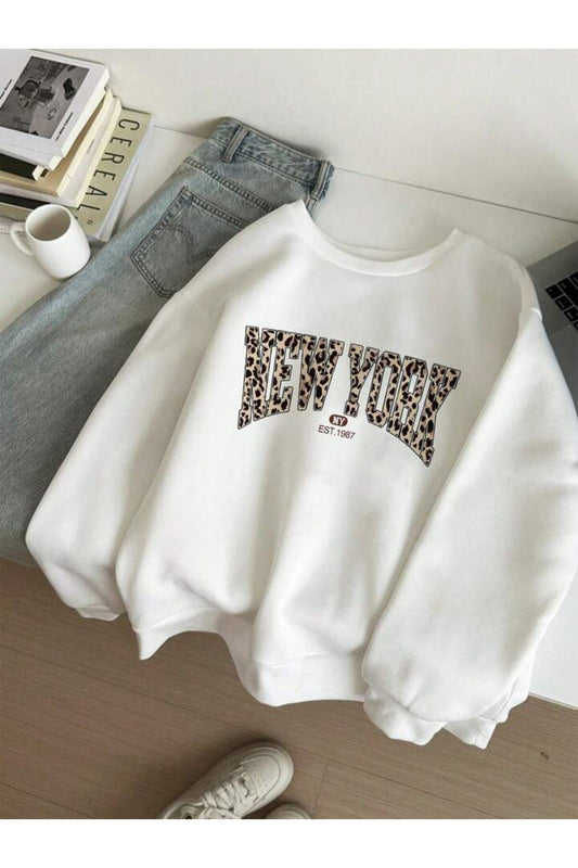 NEWYORK PAMUKLU UNİSEX SWEATSHİRT