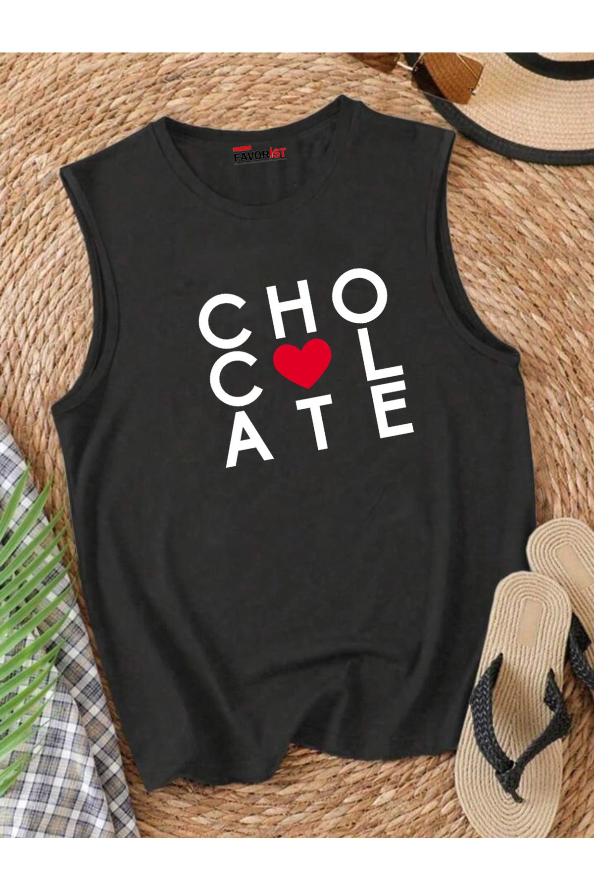 CHOCOLATE Omuzu Açık MİX Kadın Pamuklu Kolsuz Yazlık T-shirt Atlet