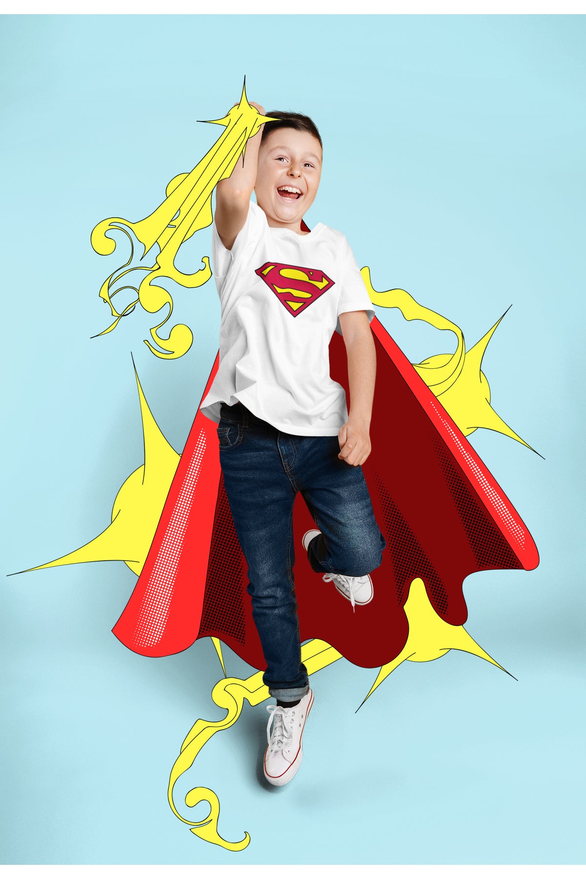 SUPERMAN Çocuk Relax Baskılı Bisiklet Yaka Pamuklu T-shirt