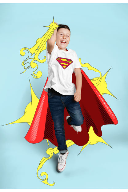 SUPERMAN Çocuk Relax Baskılı Bisiklet Yaka Pamuklu T-shirt