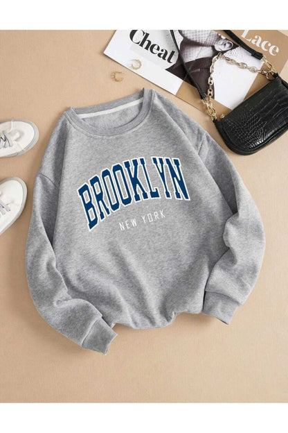 Bisiklet Yaka Sweatshirt Oversize
