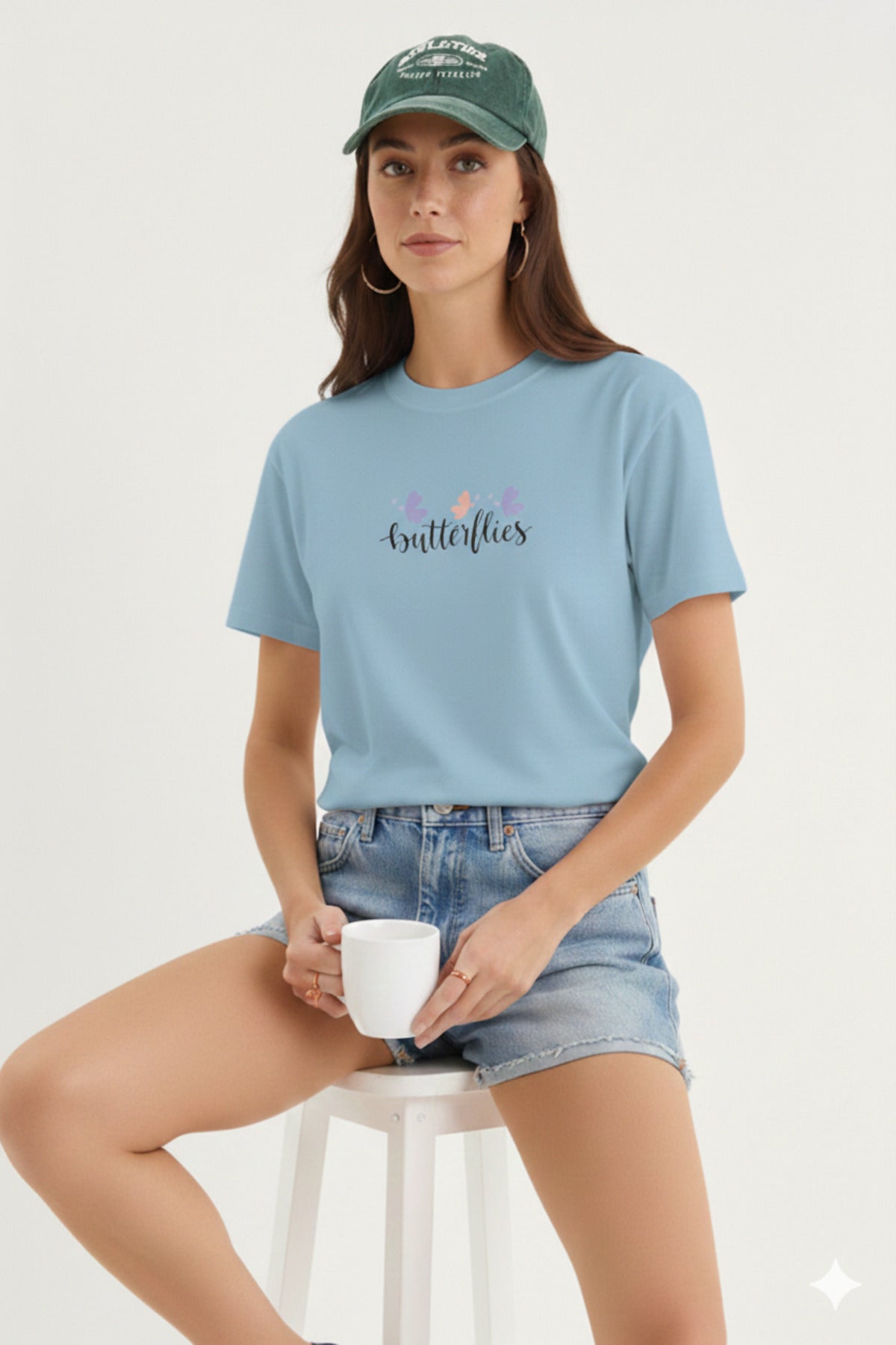 Butterflies Yeni Basklı Kadın T-Shirt