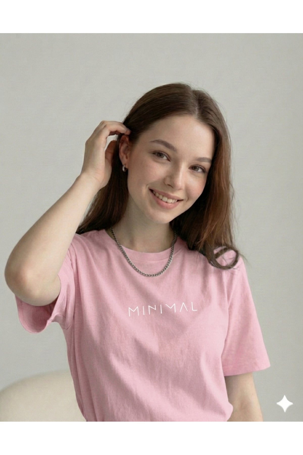 Minimal Kadın Pamuk Polyester Tshirt