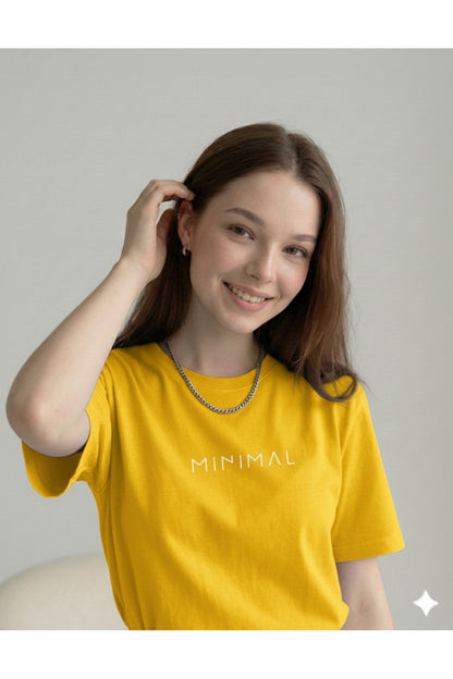 Minimal Kadın Pamuk Polyester Tshirt