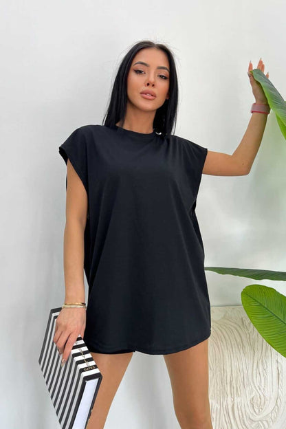 Düz Giy Çık Kadın Kolsuz Sıfır Kol Trend T-Shirt