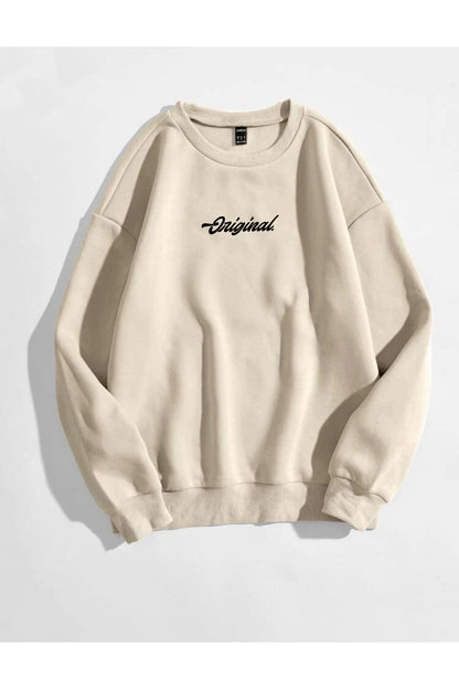 Sweatshirt Baskılı Bisiklet Yaka Unisex