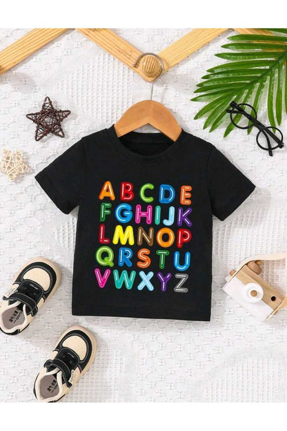 Çocuk MİX Baskılı Bisiklet Yaka Pamuklu T-shirt