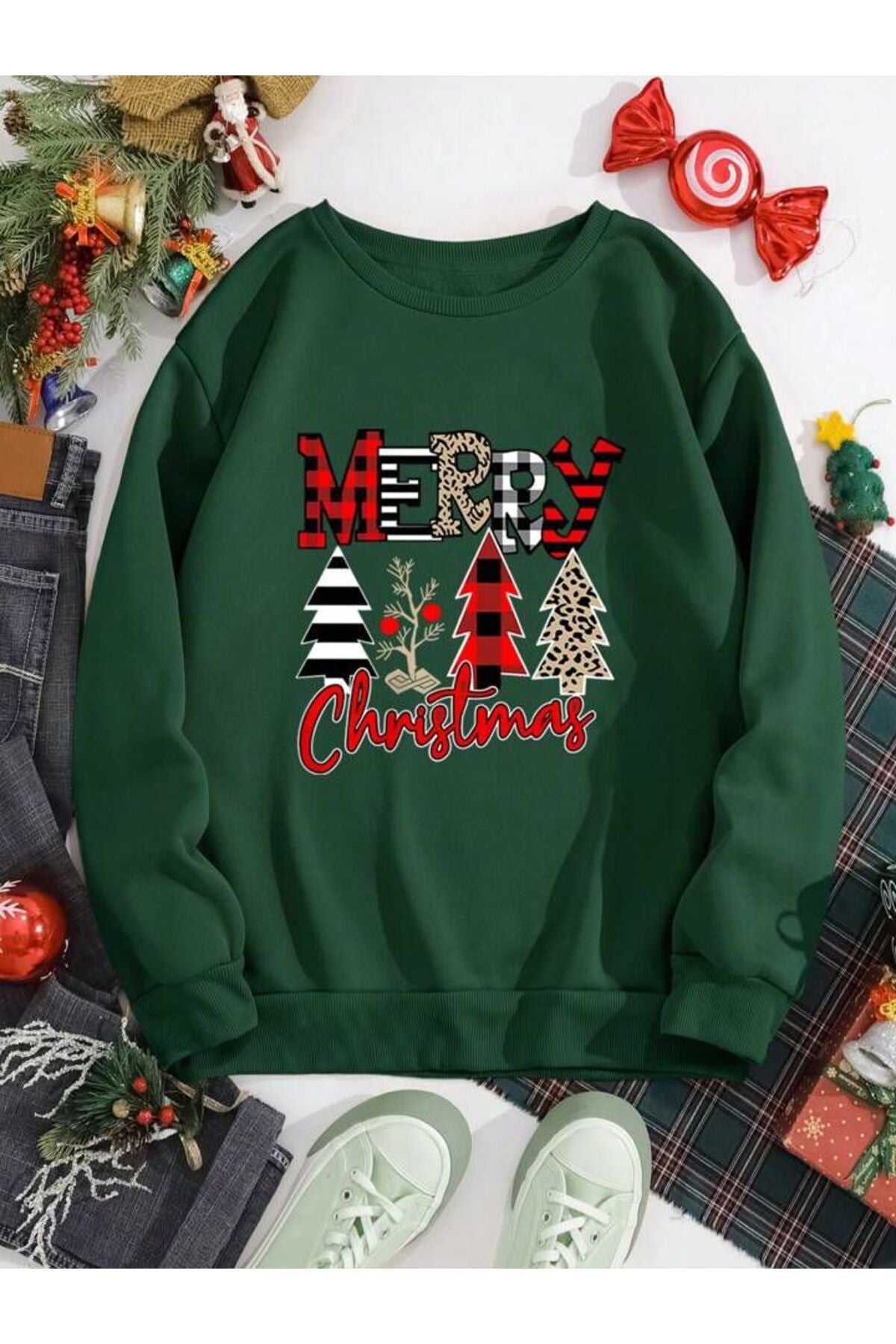 Yılbaşı Özel Seri Unisex Bisiklet Yaka Sweatshirt