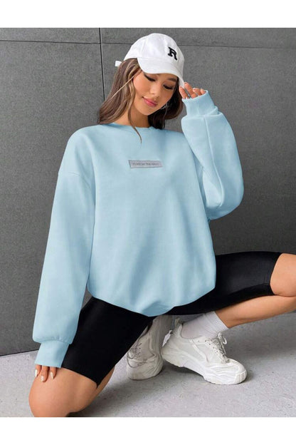 IT'S OKEY NOT TO BE PERFECT Baskılı Bisiklet Yaka Oversize Sweatshirt