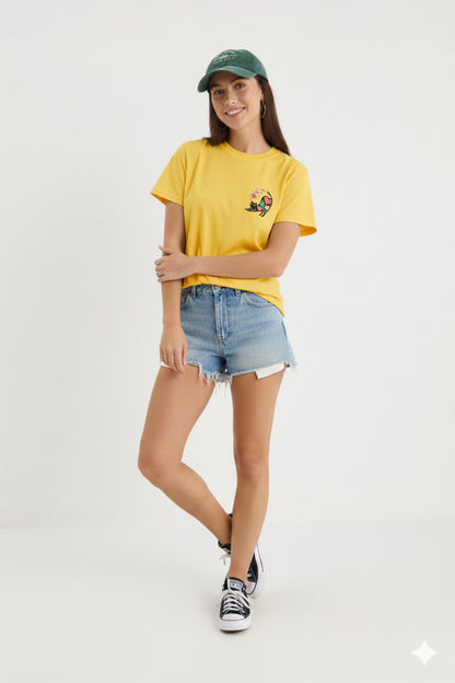 Kalpler ve Kedi Kadın Pamuklu Regular kalıp T-Shirt