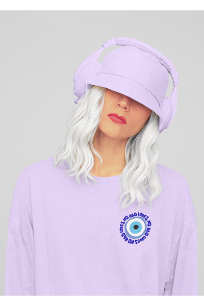 No Bad VIBES Oversize Geniş Kalıp Pamuklu T-shirt