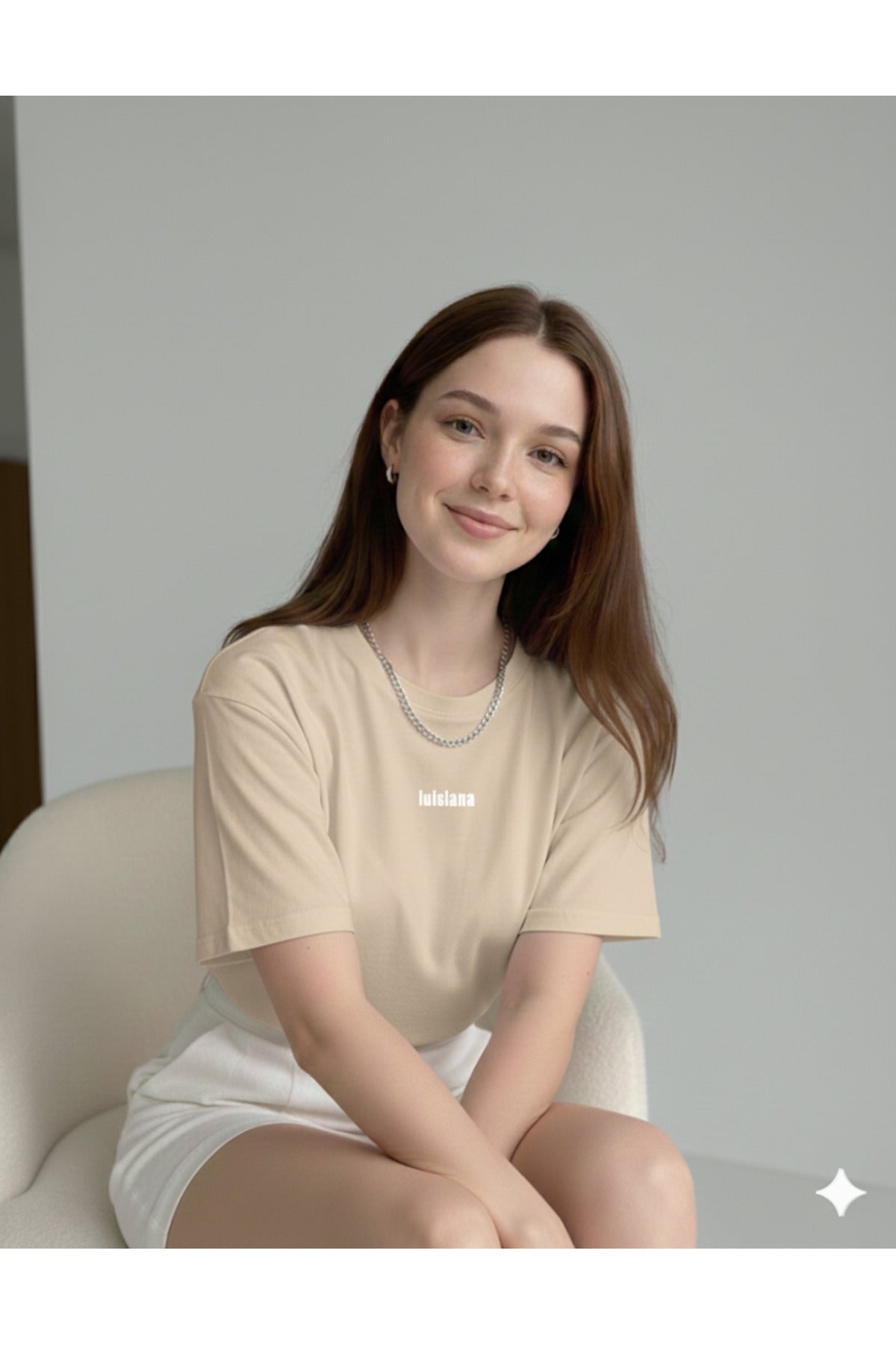 luisiana Baskılı Kadın Regular Kalıp Tshirt