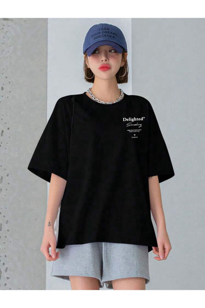 Delighted Baskılı Oversize Tshirt Serisi