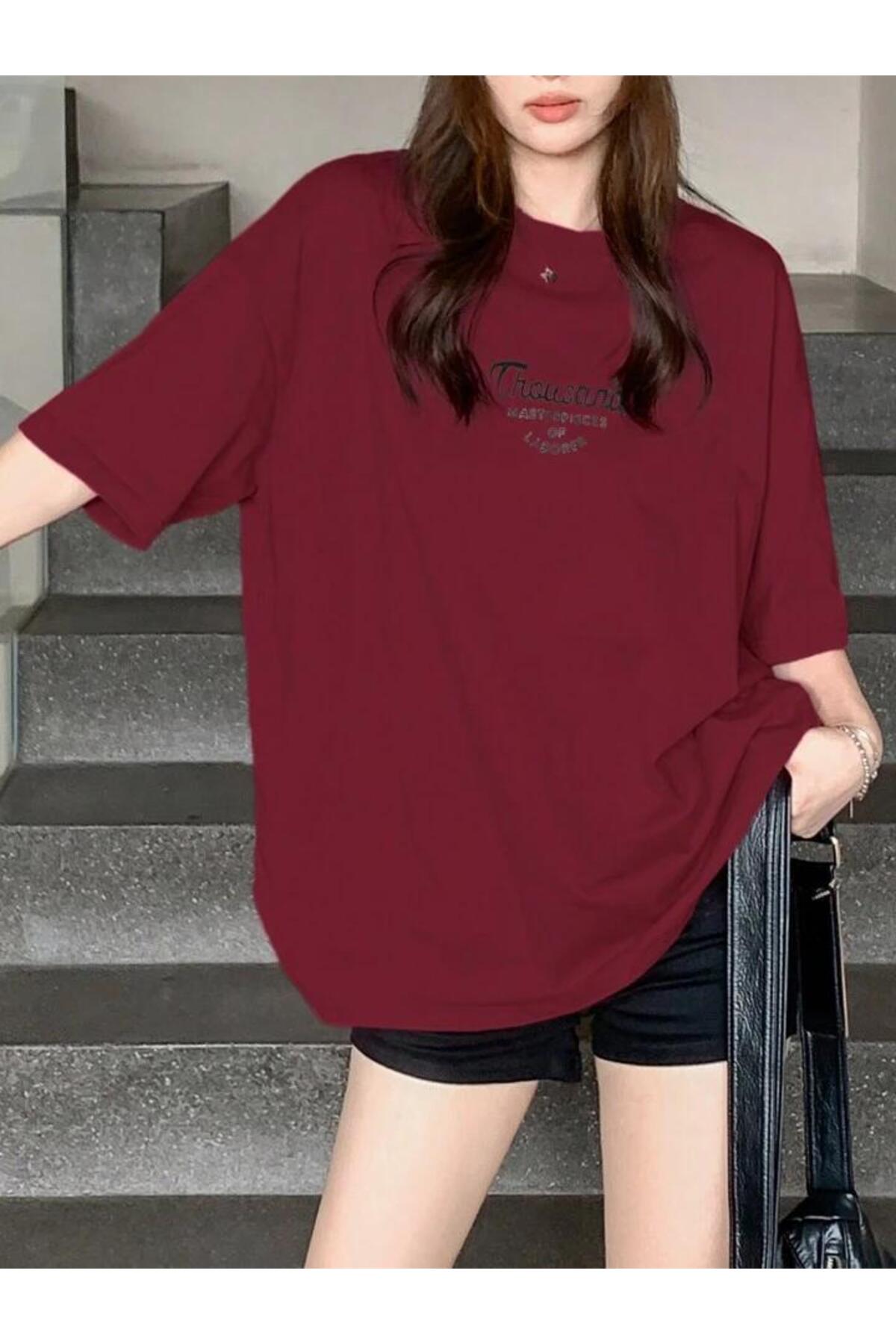 Thousand Baskılı Pamuklu Kısa Kol (Oversize) Tshirt